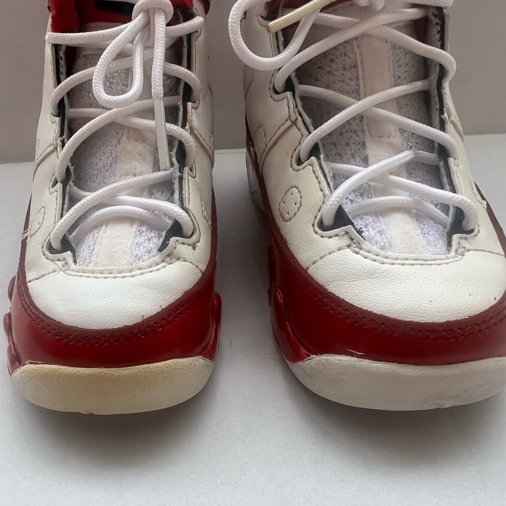Nike AIR JORDAN 9 Retro Hi-Top Sneakers Infant Sz 7C Leather Gym Red White Shoes - Picture 9 of 12
